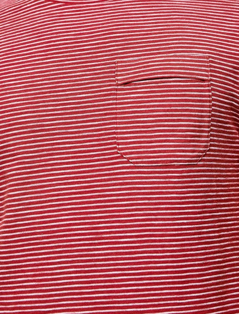 Carmel Valley Stripe Cotton T-Shirt with Pocket in Brick Red sold by Tokyo Laundry product image thumbnail 3