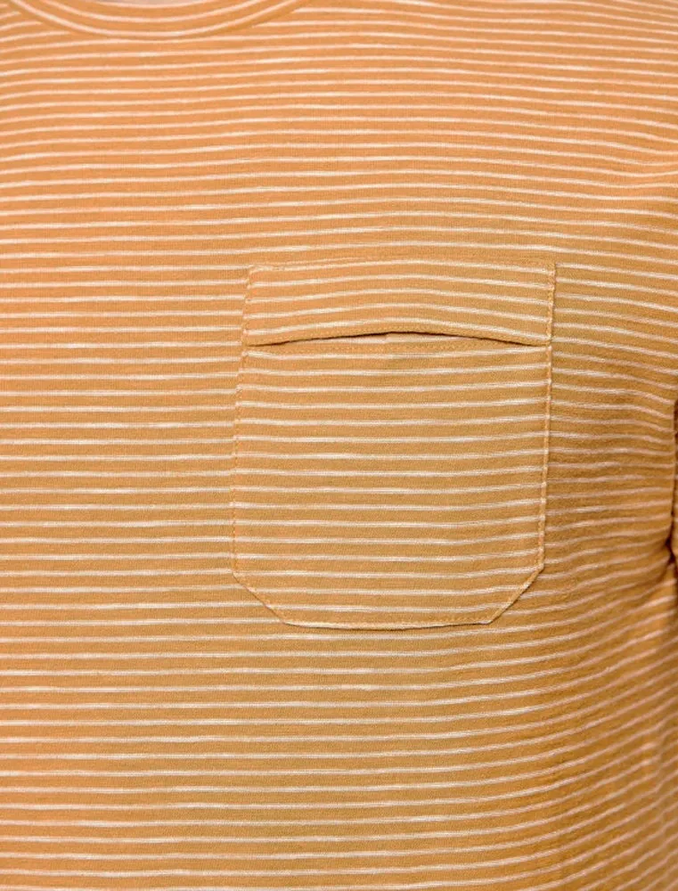 Carmel Valley Stripe Cotton T-Shirt with Pocket in Ochre sold by Tokyo Laundry product image thumbnail 3