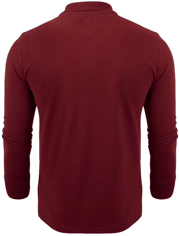 Howell Long Sleeve Polo Shirt in Oxblood sold by Tokyo Laundry product image thumbnail 2