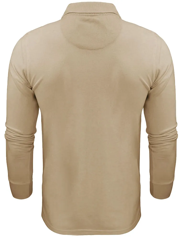 Howell Long Sleeve Polo Shirt in Mushroom sold by Tokyo Laundry product image thumbnail 2