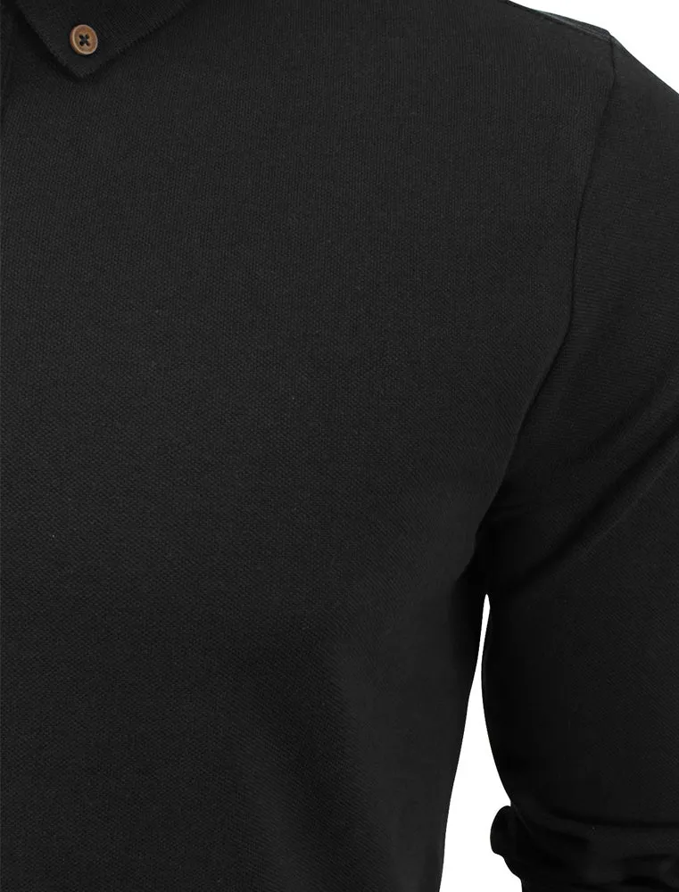 Howell Long Sleeve Polo Shirt in Ink Black sold by Tokyo Laundry product image thumbnail 3
