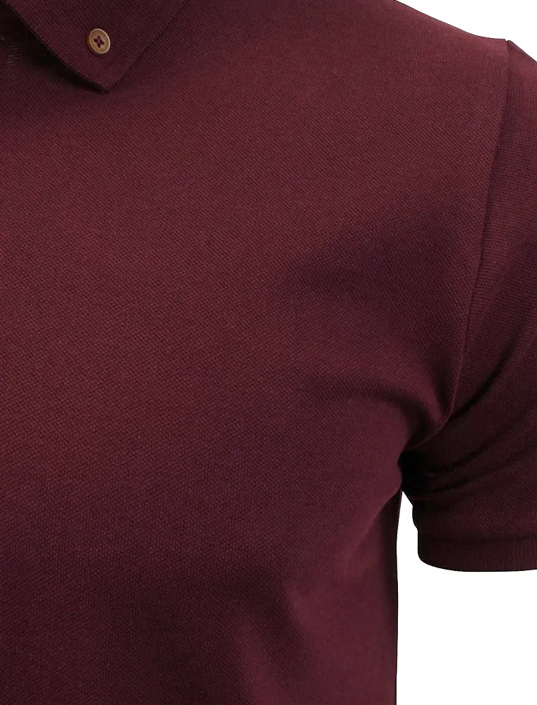 Link Pique Cotton Polo Shirt in Oxblood sold by Tokyo Laundry product image thumbnail 3
