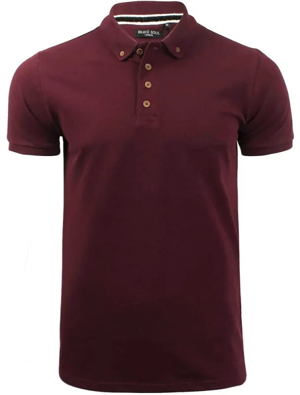 Link Pique Cotton Polo Shirt in Oxblood sold by Tokyo Laundry