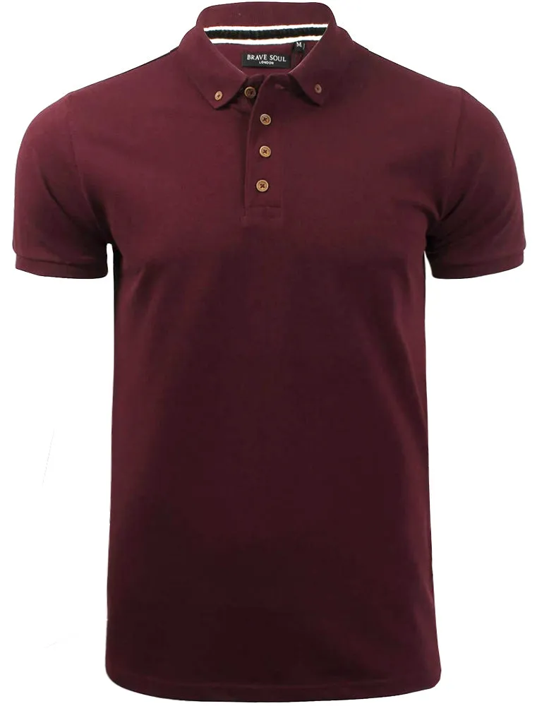 Link Pique Cotton Polo Shirt in Oxblood sold by Tokyo Laundry