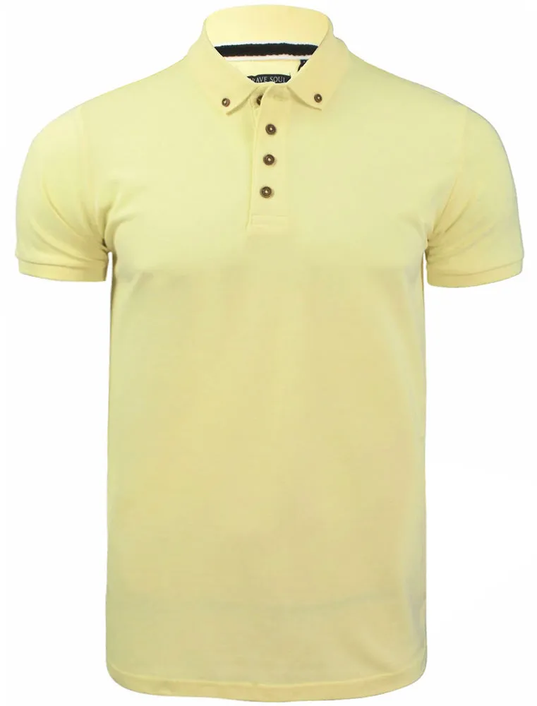 Link Pique Cotton Polo Shirt in Yellow sold by Tokyo Laundry