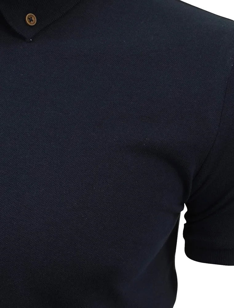 Link Pique Cotton Polo Shirt in Navy sold by Tokyo Laundry product image thumbnail 3