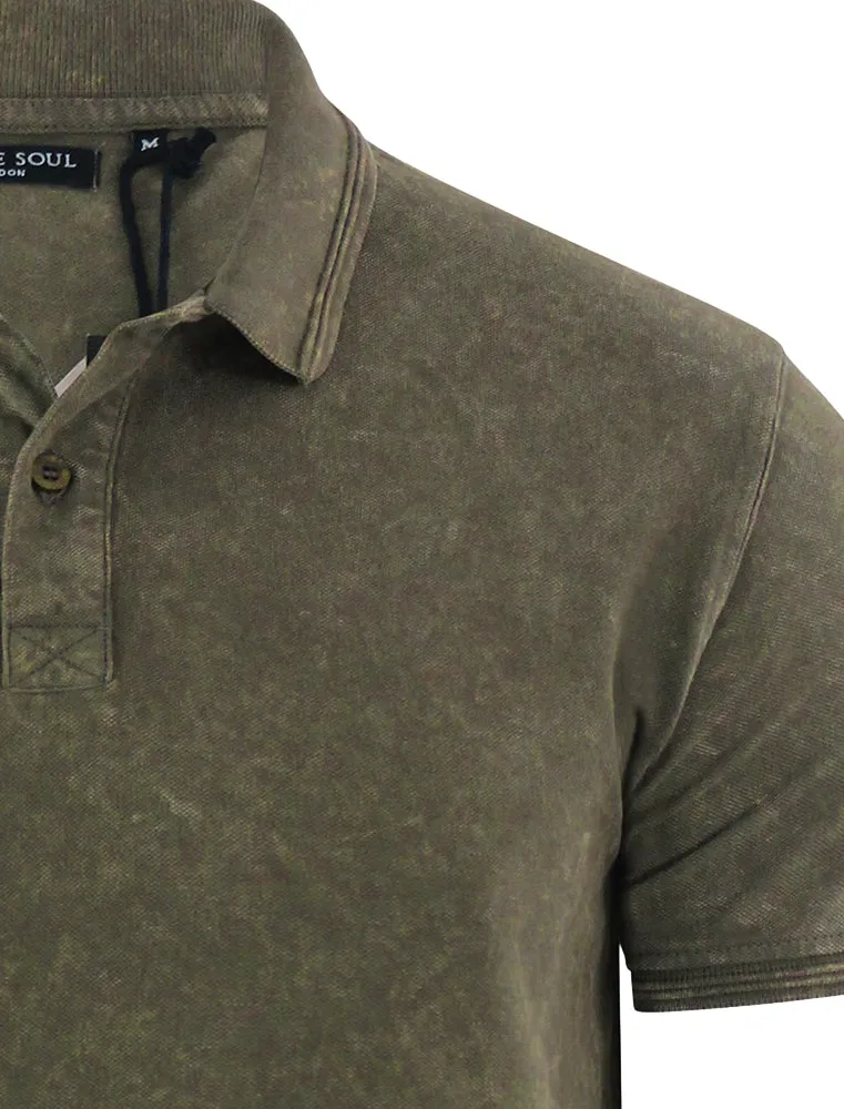 ArnieB Washed Pique Polo Shirt in Khaki sold by Tokyo Laundry product image thumbnail 3