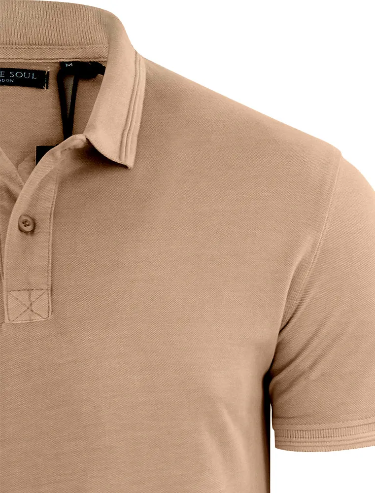 ArnieB Washed Pique Polo Shirt in Mushroom sold by Tokyo Laundry product image thumbnail 3