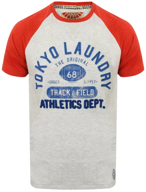 Class of 68 Raglan Sleeve T-Shirt in Tokyo Red Marl - Tokyo Laundry made by Tokyo Laundry