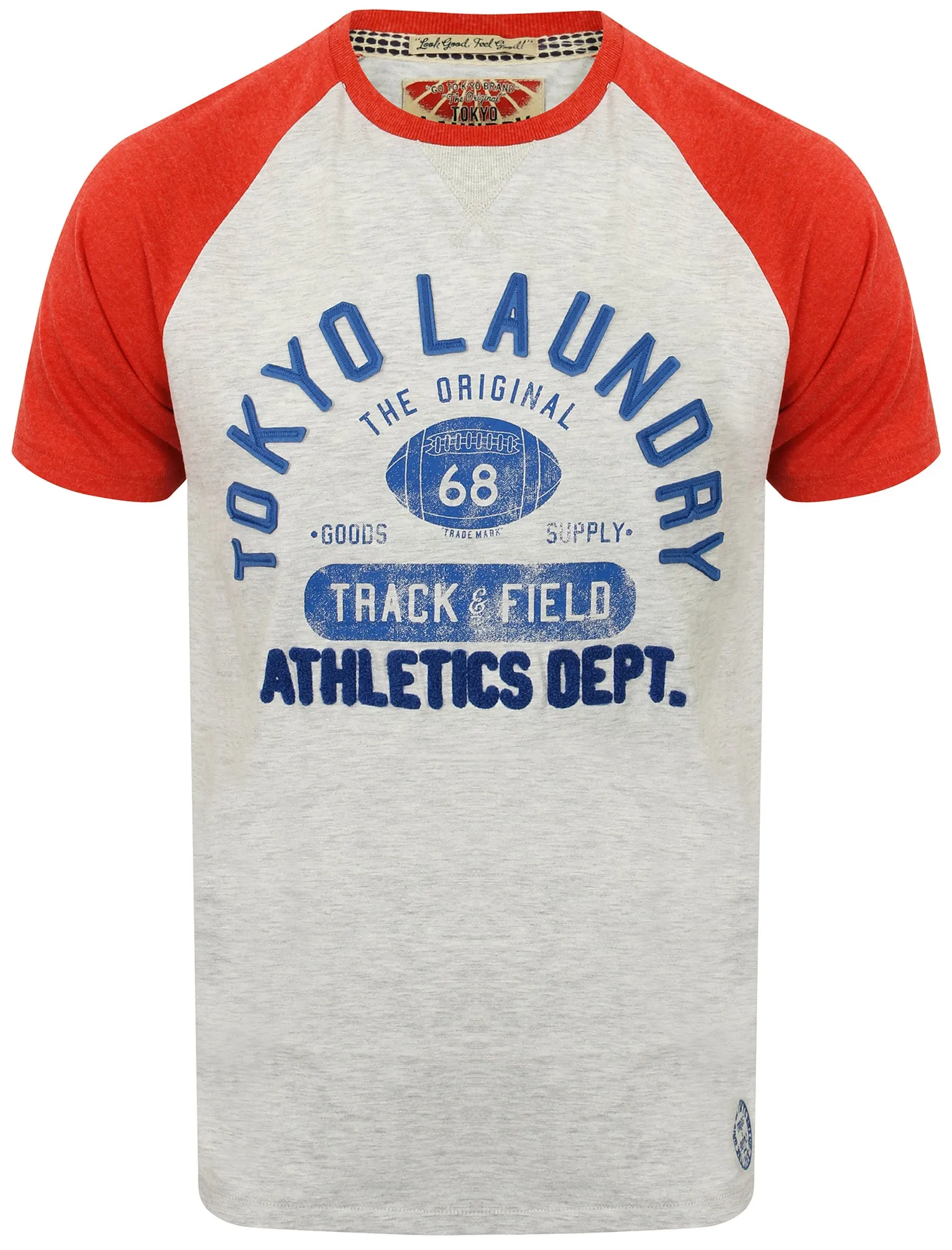 Class of 68 Raglan Sleeve T-Shirt in Tokyo Red Marl - Tokyo Laundry sold by Tokyo Laundry