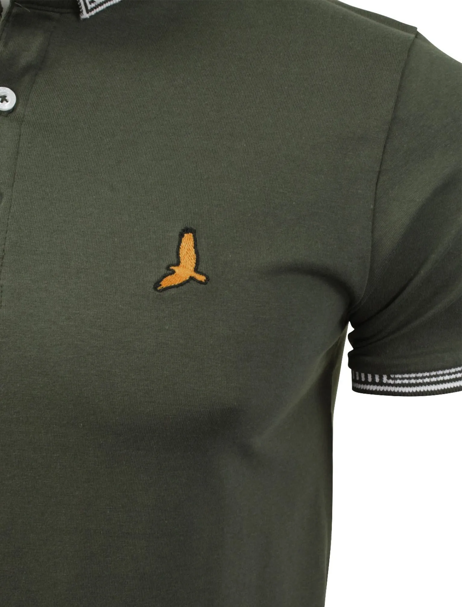 Glover Jacquard Collar Polo Shirt in Khaki sold by Tokyo Laundry product image thumbnail 3