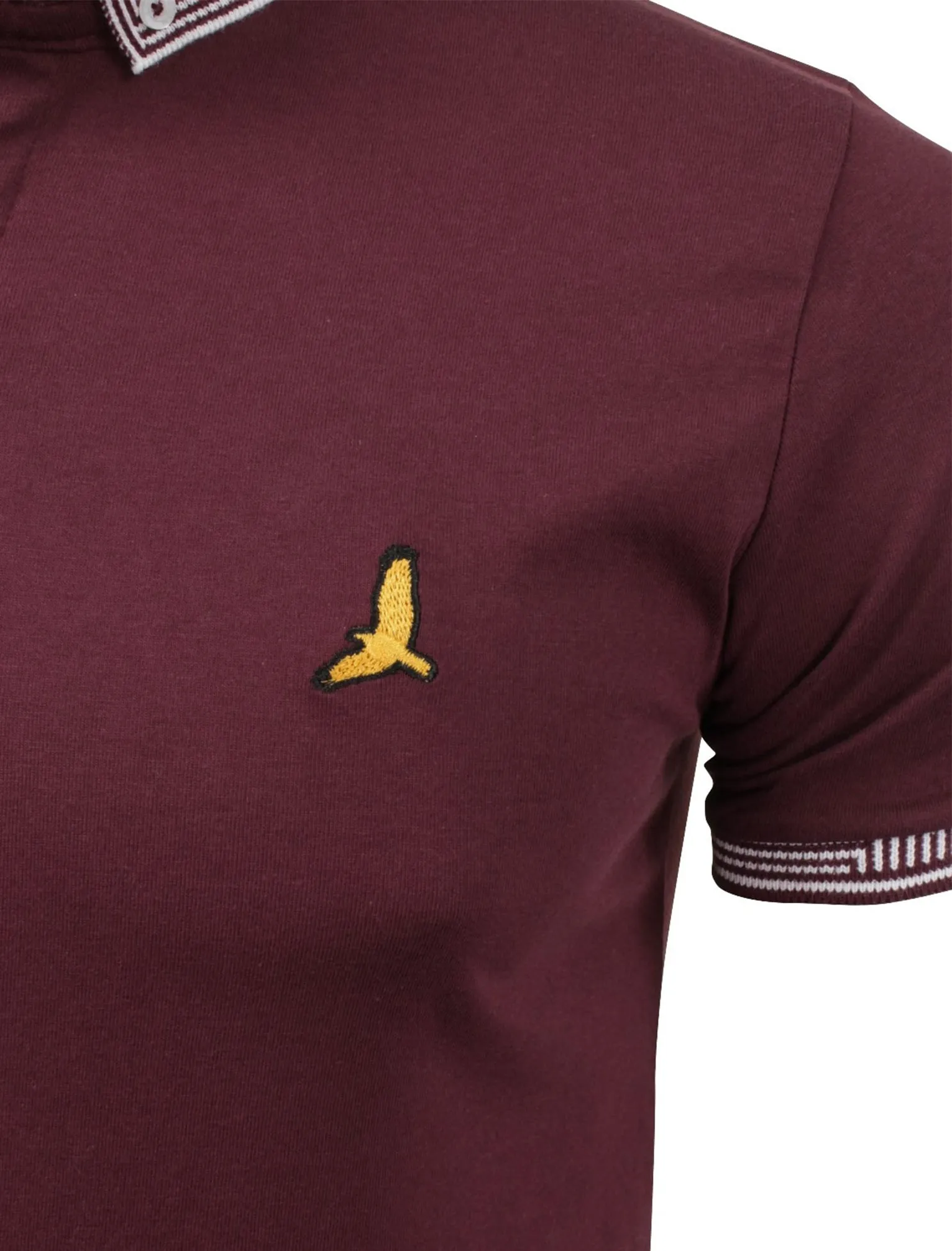 Glover Jacquard Collar Polo Shirt in Burgundy sold by Tokyo Laundry product image thumbnail 3
