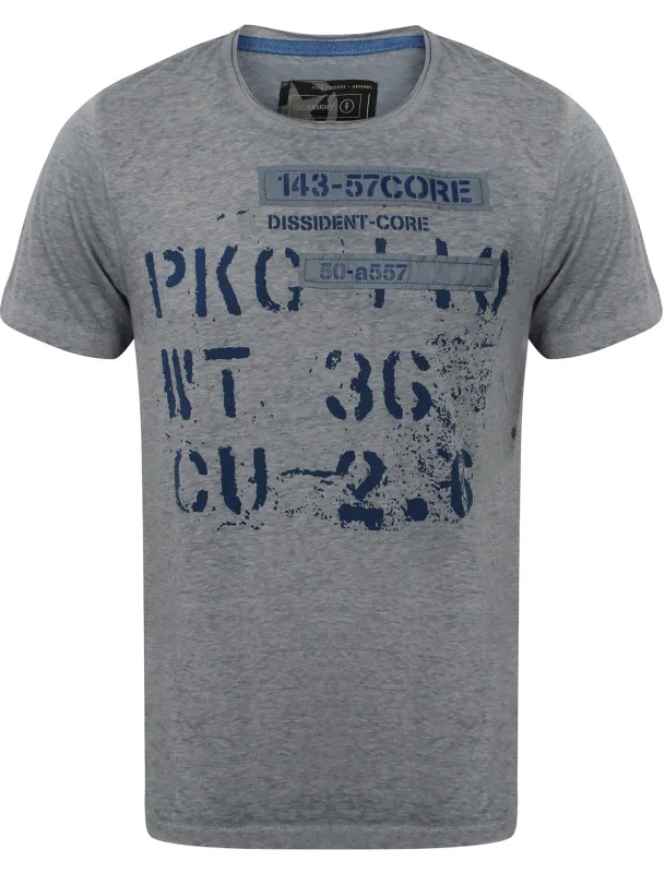 Milburn Burnout Motif T-Shirt in Vintage Indigo - Dissident made by Tokyo Laundry