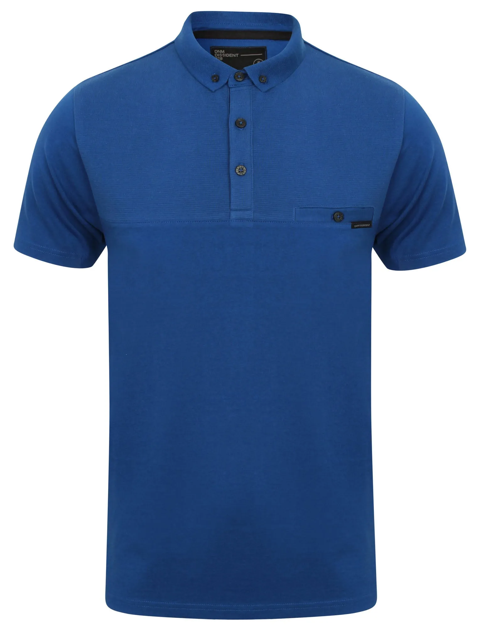 Dunloe Ottoman Stripe Polo Shirt in Monaco Blue - Dissident sold by Tokyo Laundry