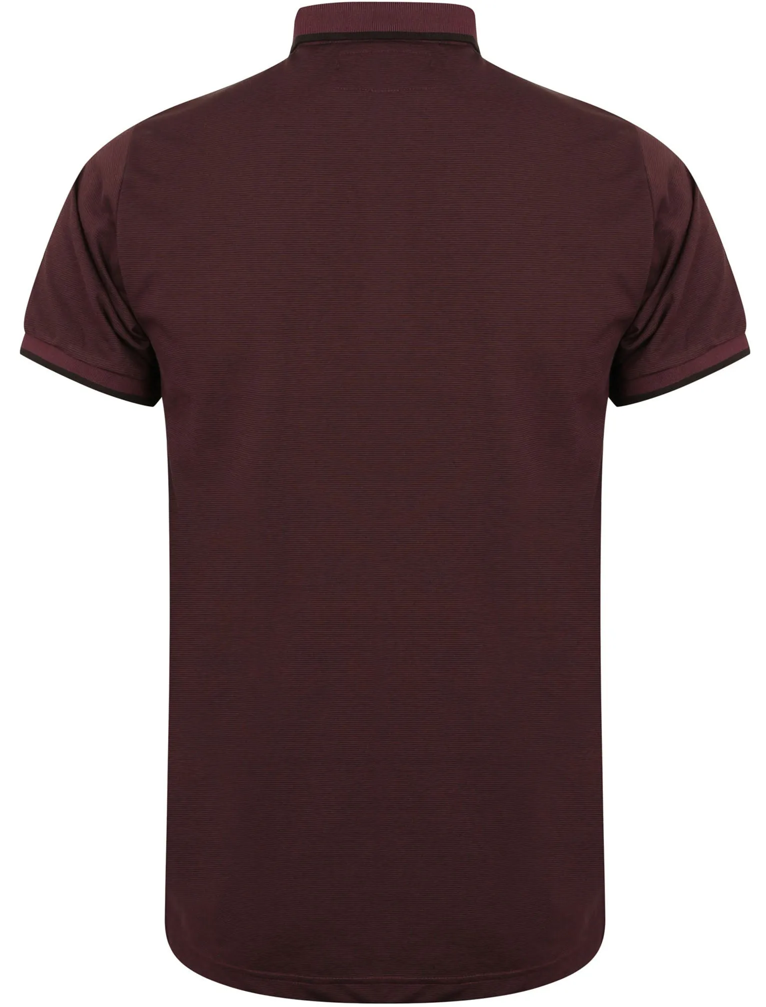 Dunelm Striped Jersey Polo Shirt in Deep Aubergine - Dissident sold by Tokyo Laundry product image thumbnail 2