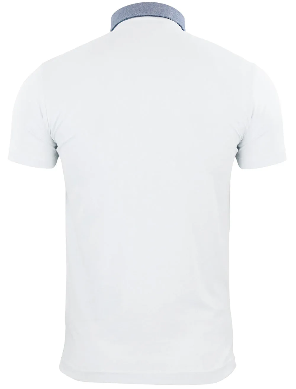 Chimerah Cotton Polo Shirt with Chambray Collar in White sold by Tokyo Laundry product image thumbnail 2