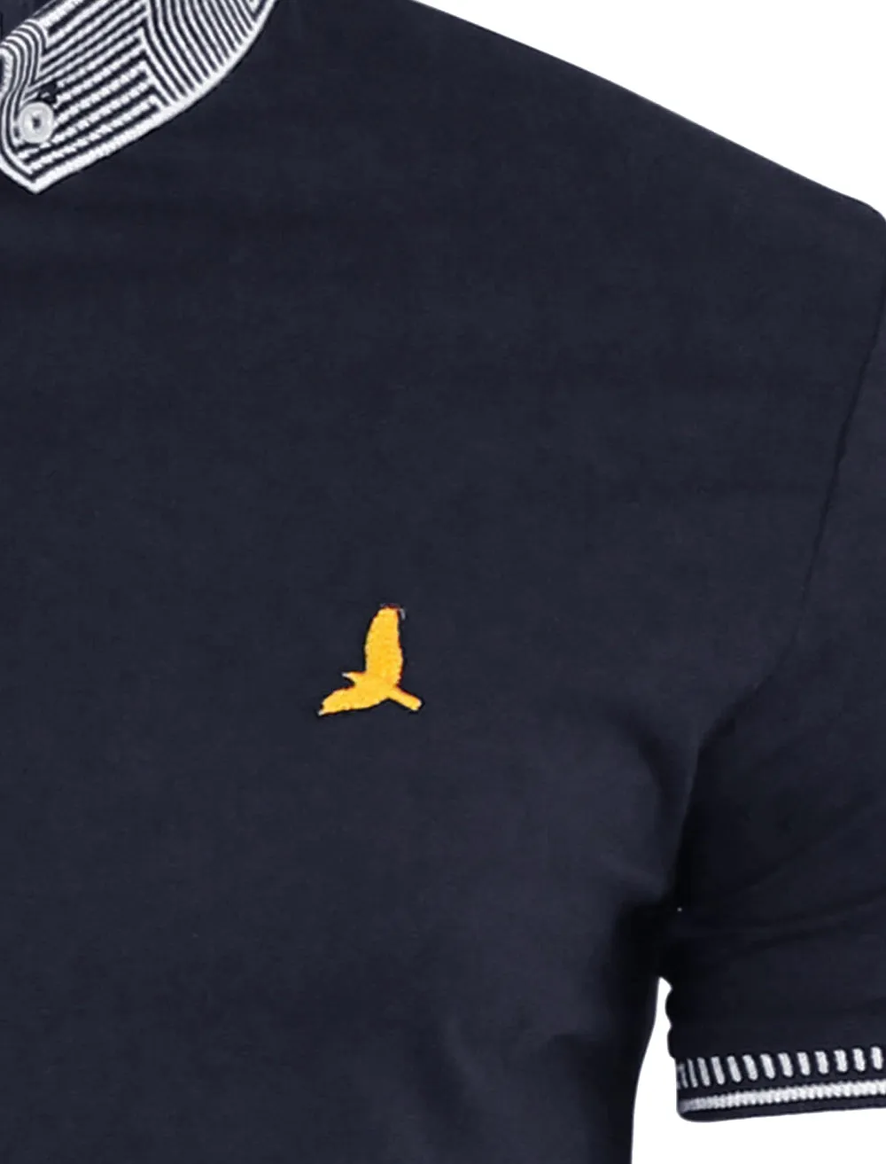Glover Jacquard Collar Polo Shirt in Navy sold by Tokyo Laundry product image thumbnail 3