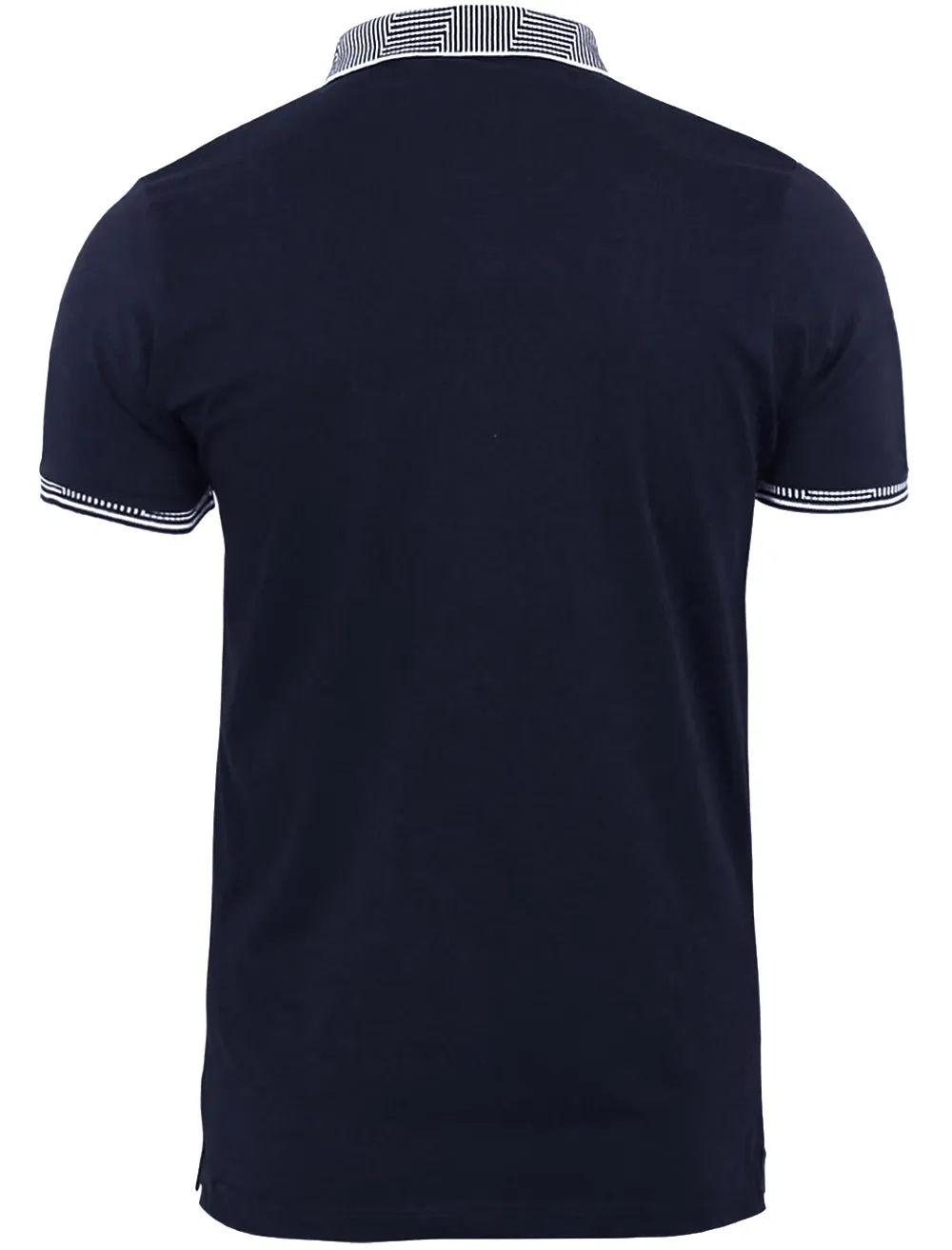 Glover Jacquard Collar Polo Shirt in Navy sold by Tokyo Laundry product image thumbnail 2