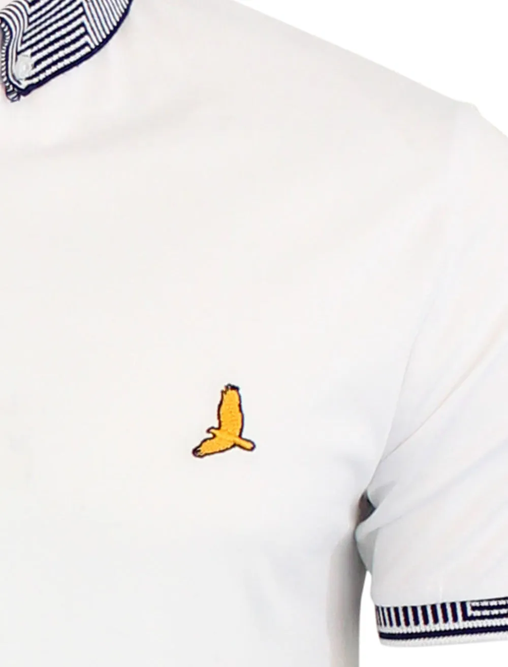 Glover Jacquard Collar Polo Shirt in White sold by Tokyo Laundry product image thumbnail 3