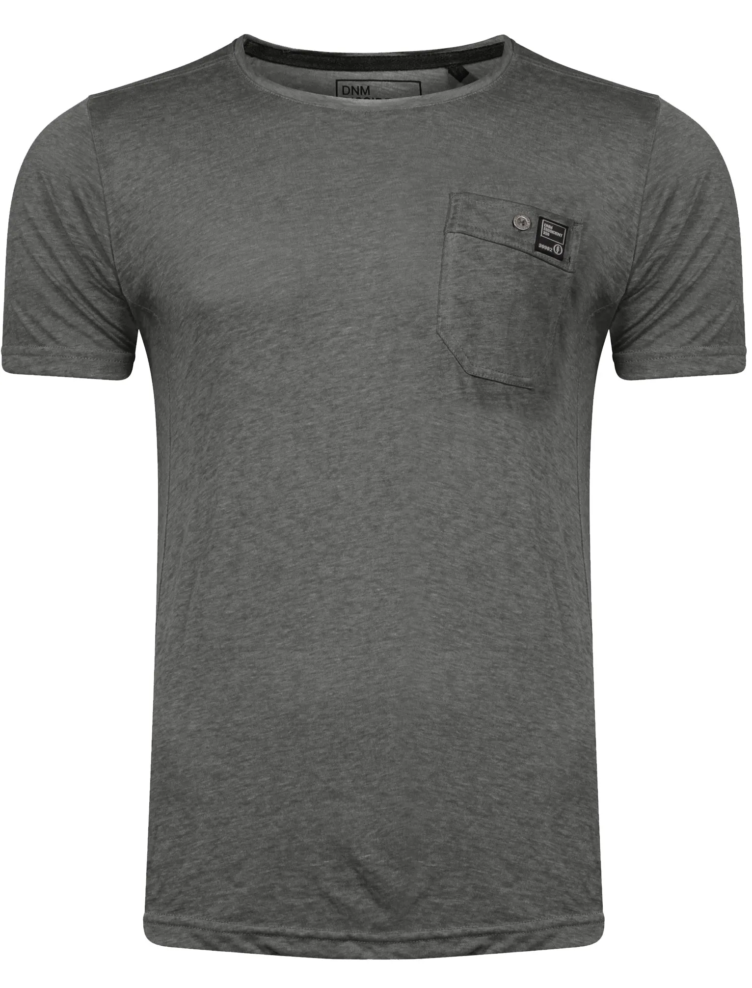 Burnwest Crew Neck Burnout T-Shirt with Pocket in Raven Grey - Dissident sold by Tokyo Laundry