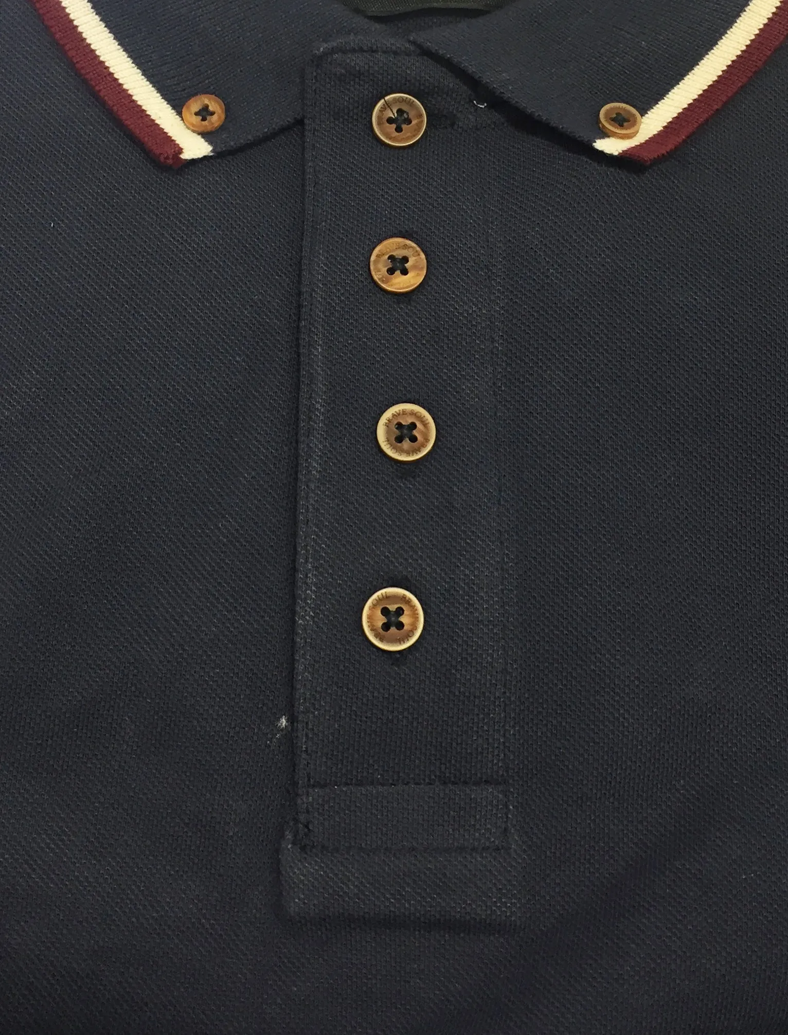 Kennedy Tipped Collar Long Sleeve Polo Shirt in Navy sold by Tokyo Laundry product image thumbnail 3