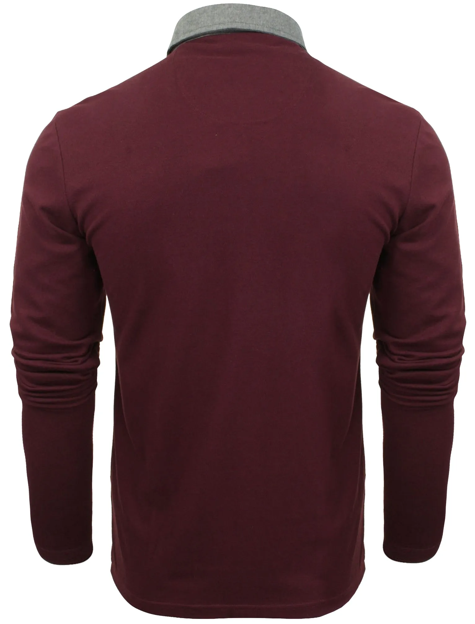 Herae Chambray Collar Long Sleeve Polo Shirt in Burgundy sold by Tokyo Laundry product image thumbnail 2