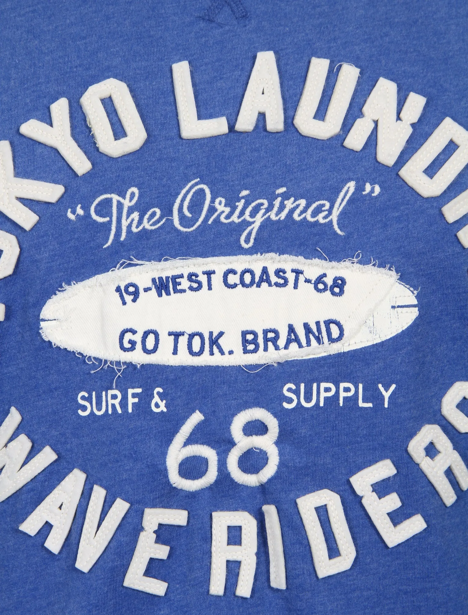 Wave Riders Motif Cotton T-Shirt in Cornflower Blue Marl - Tokyo Laundry sold by Tokyo Laundry product image thumbnail 3