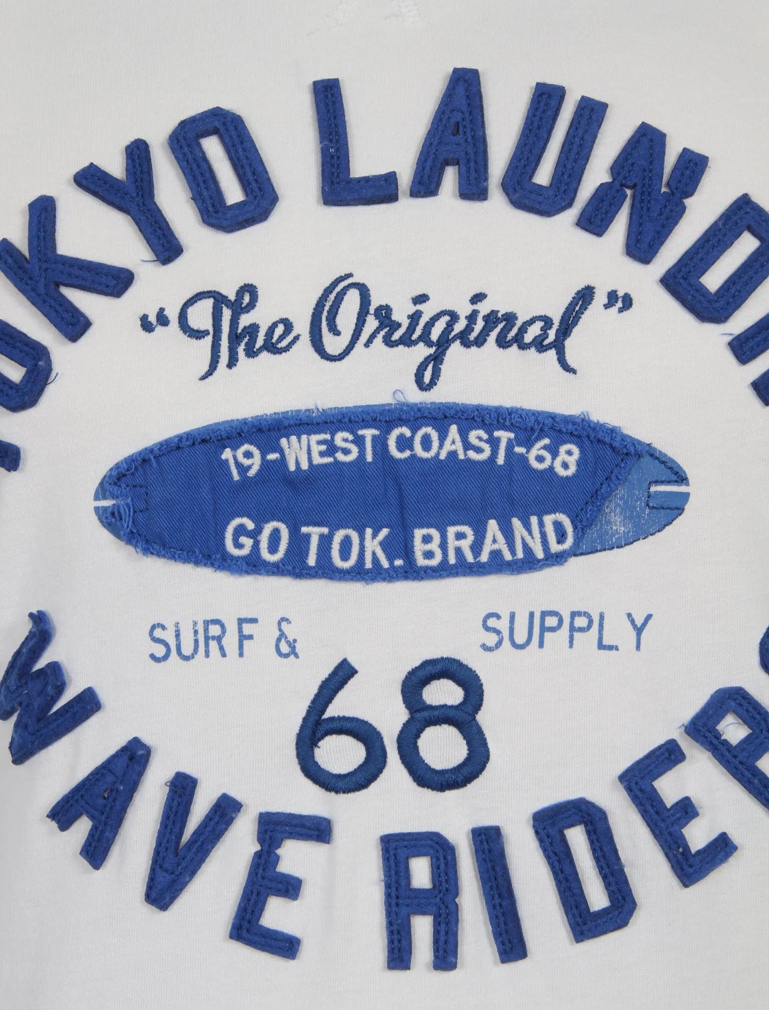 Wave Riders Motif Cotton T-Shirt in Ivory - Tokyo Laundry sold by Tokyo Laundry product image thumbnail 3
