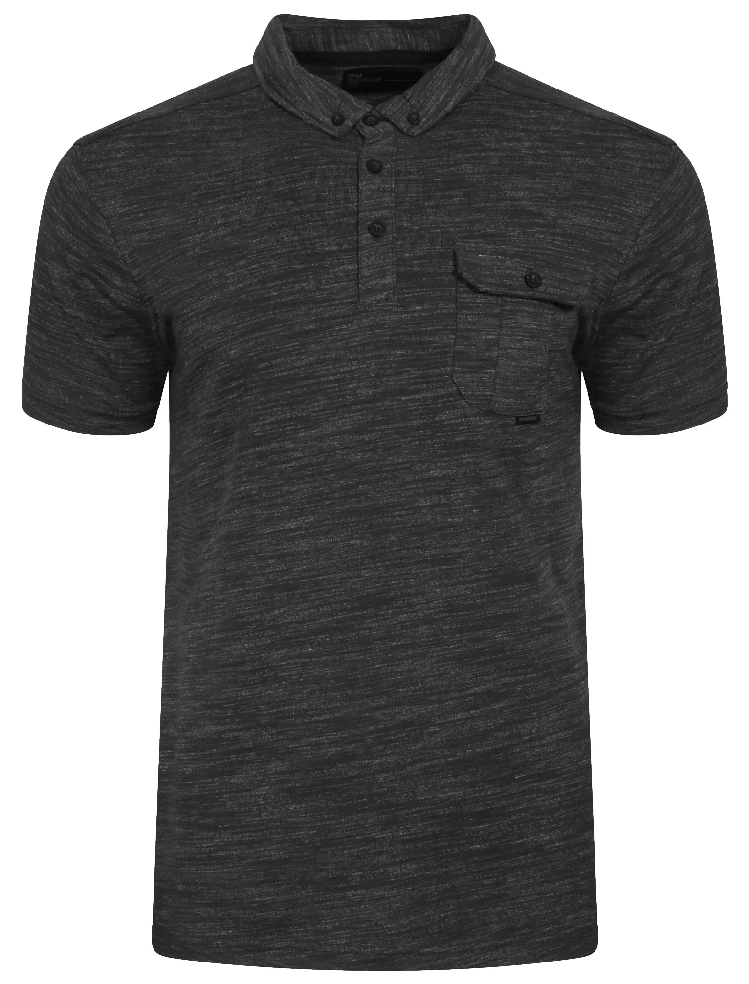 Dulwich Space Dye Polo Shirt in Black - Dissident sold by Tokyo Laundry