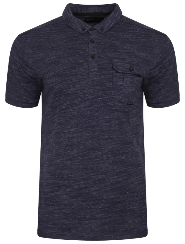 Dulwich Space Dye Polo Shirt in Blue - Dissident sold by Tokyo Laundry