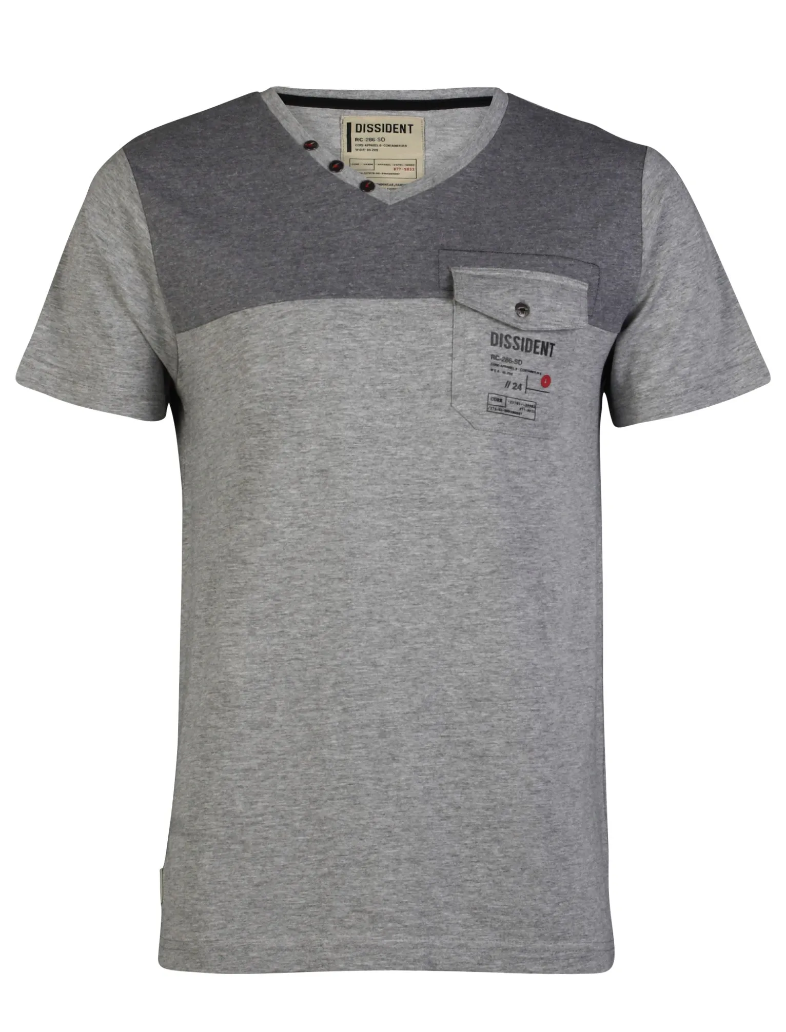 Dissident Westone T-Shirt in Lt Grey Marl sold by Tokyo Laundry