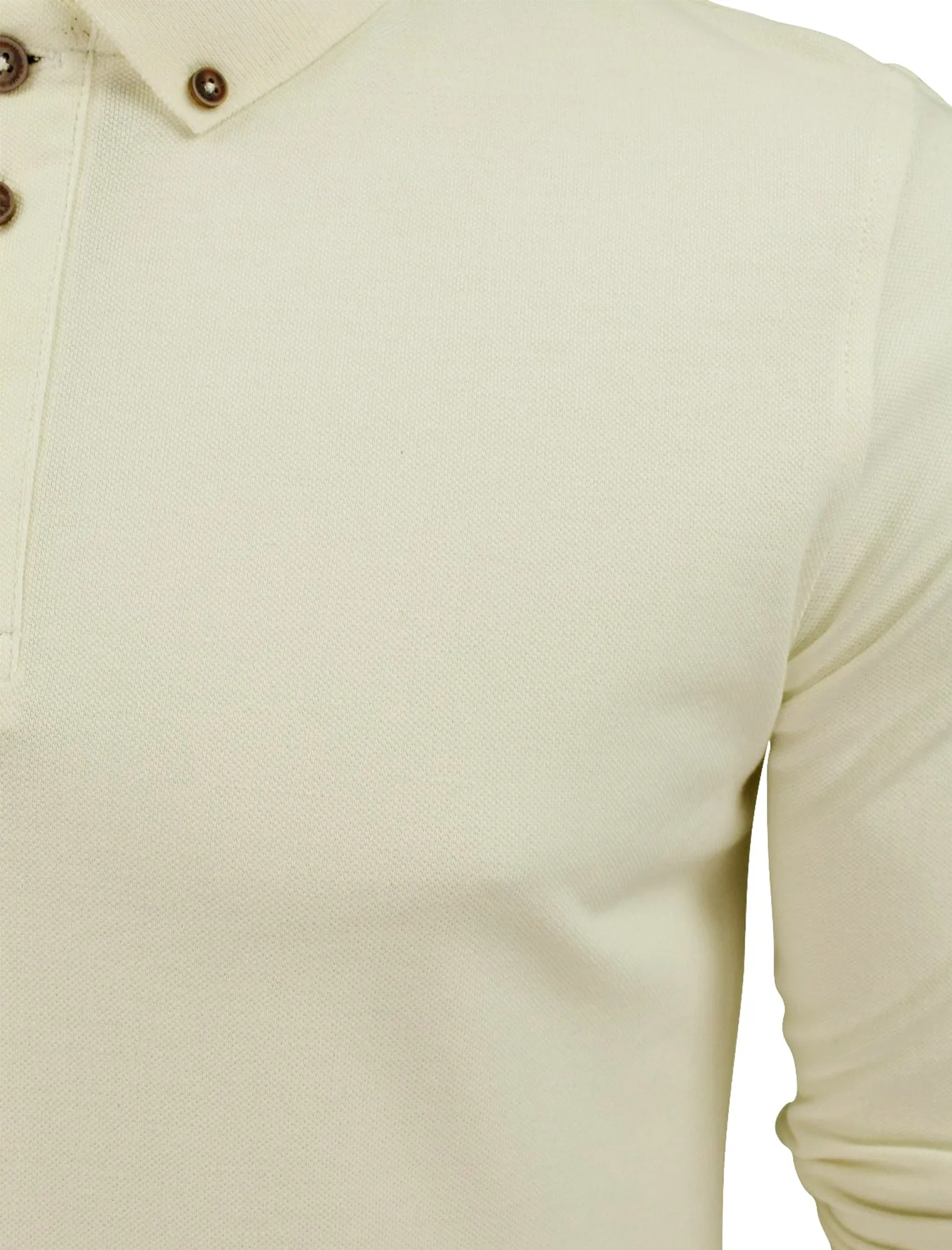 Howell Long Sleeve Polo Shirt in Ivory sold by Tokyo Laundry product image thumbnail 3