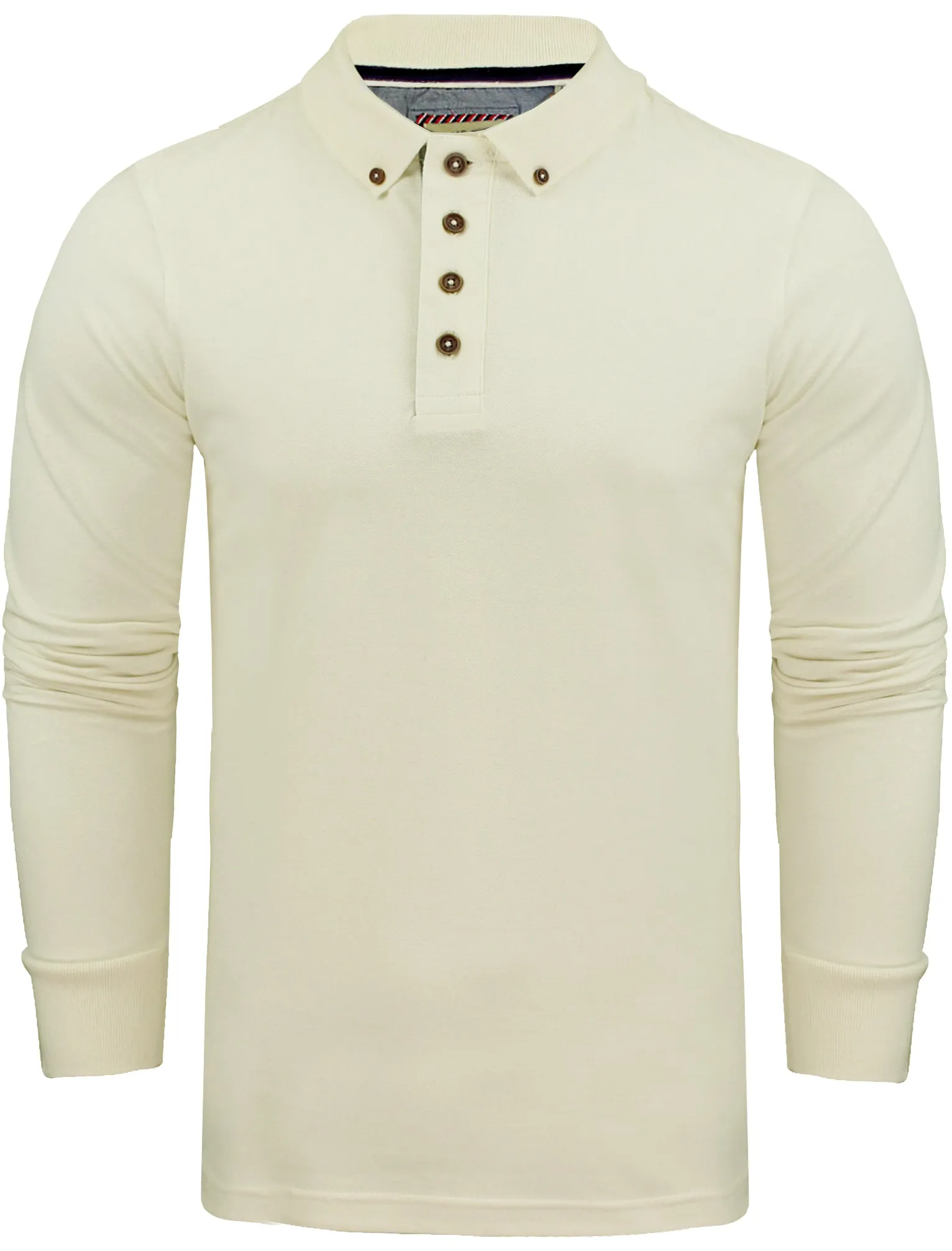 Howell Long Sleeve Polo Shirt in Ivory sold by Tokyo Laundry