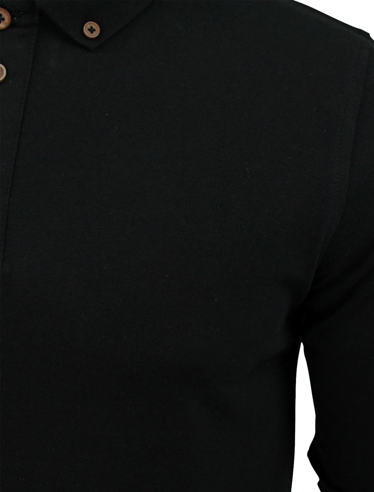 Howell Long Sleeve Polo Shirt in Black sold by Tokyo Laundry product image thumbnail 3