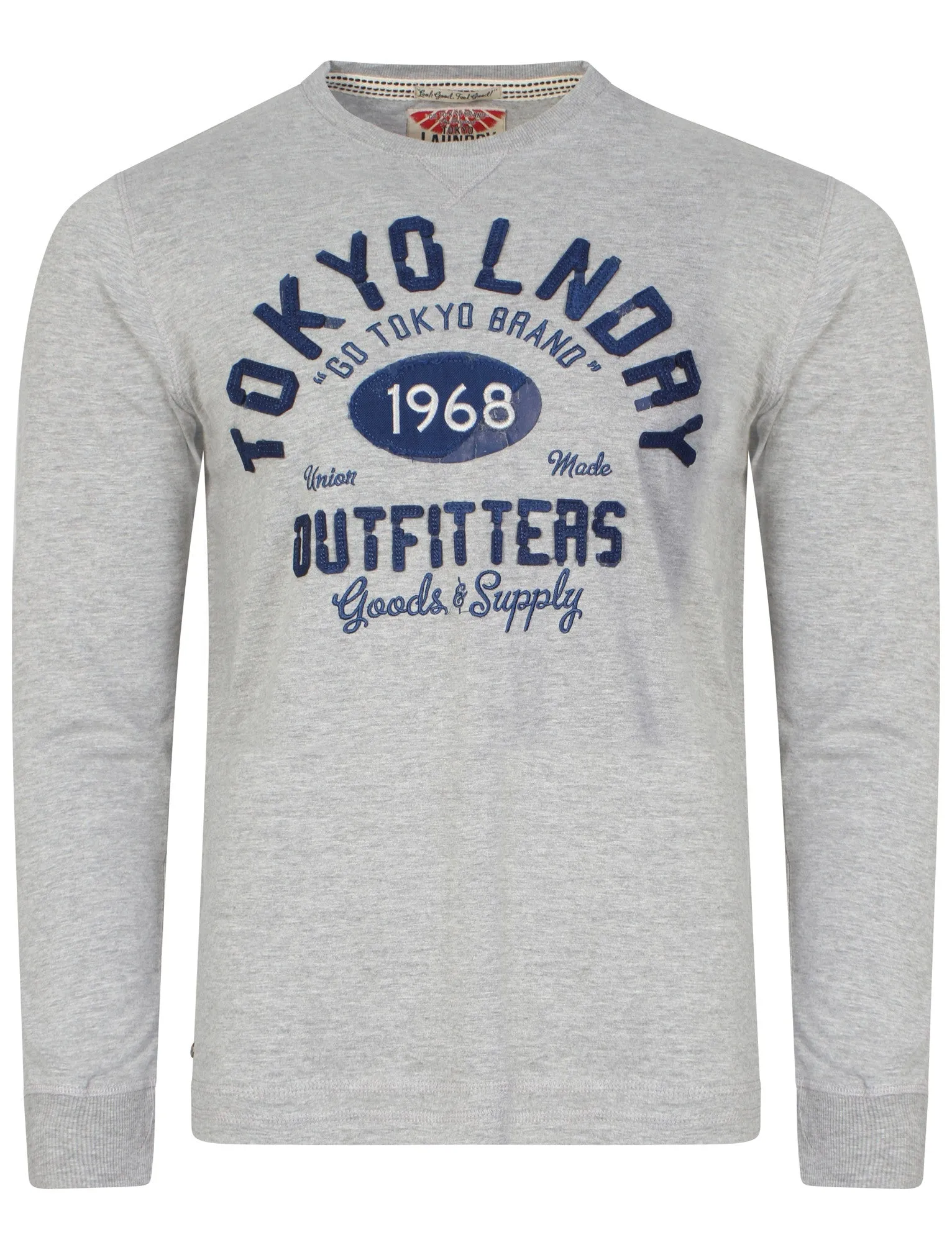 Long Sleeved Printed Top in Light Grey Marl - Tokyo Laundry sold by Tokyo Laundry