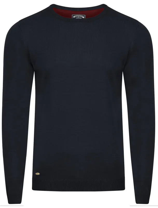 Fredrikstad Crew Neck Jumper in Dark Navy - Kensington Eastside sold by Tokyo Laundry