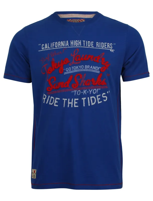 Tokyo Laundry Gazi Crew Neck T-Shirt in Ocean made by Tokyo Laundry