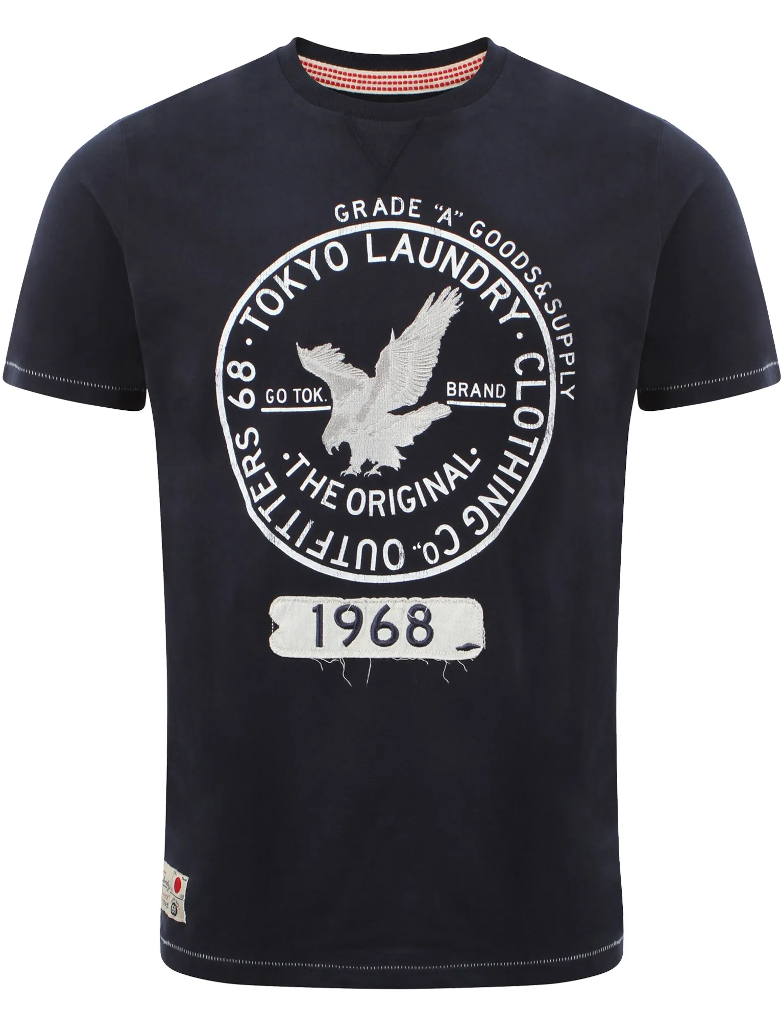 Tokyo Laundry Goods & Supply Crew Neck T-Shirt in Dark Navy sold by Tokyo Laundry