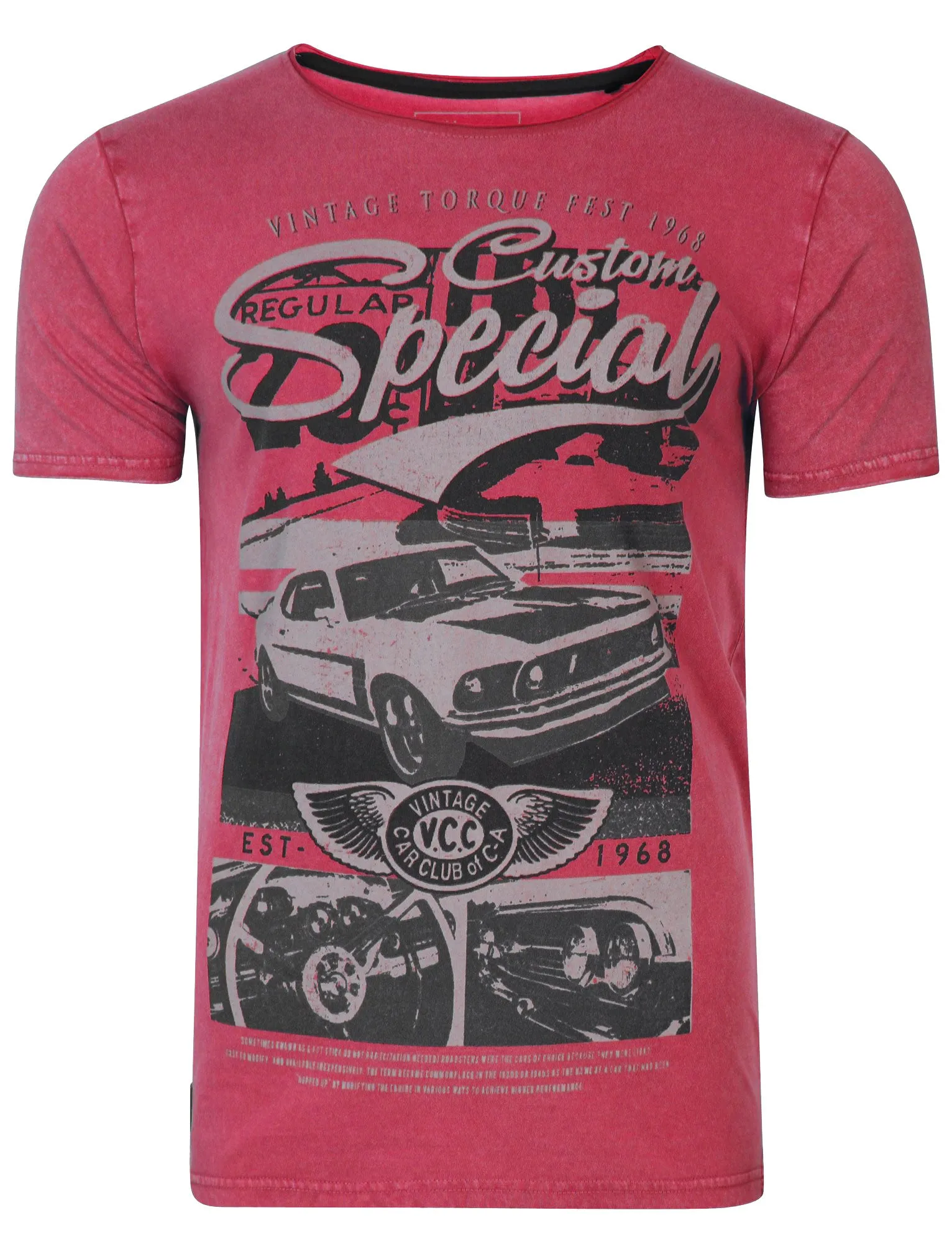 Customcar Motif T-Shirt in Bonded Pink - Dissident sold by Tokyo Laundry