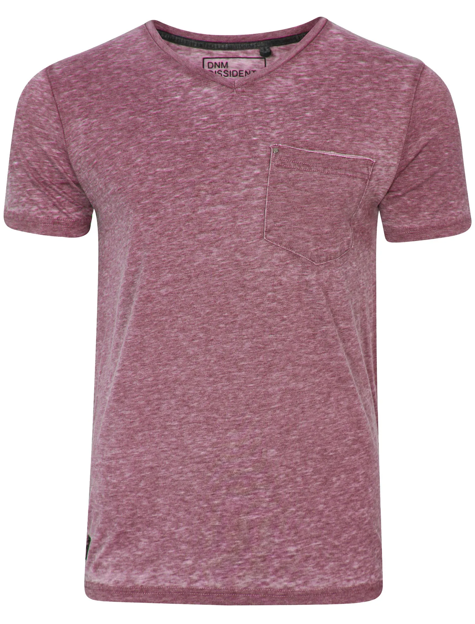 Burn2 Burnout V Neck T-Shirt in Bordeaux - Dissident sold by Tokyo Laundry