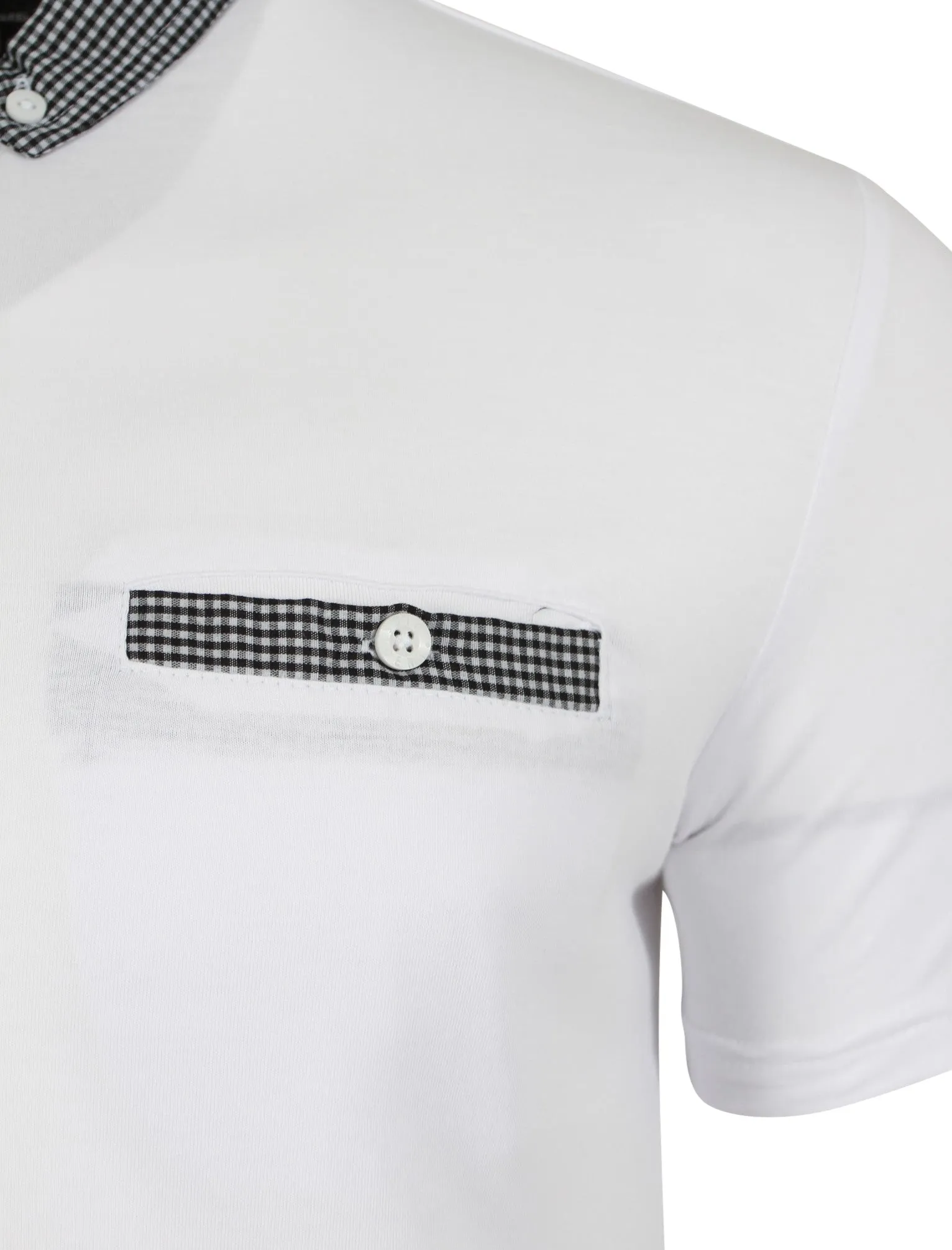 Sewell Gingham Polo Shirt in White - Dissident sold by Tokyo Laundry product image thumbnail 3
