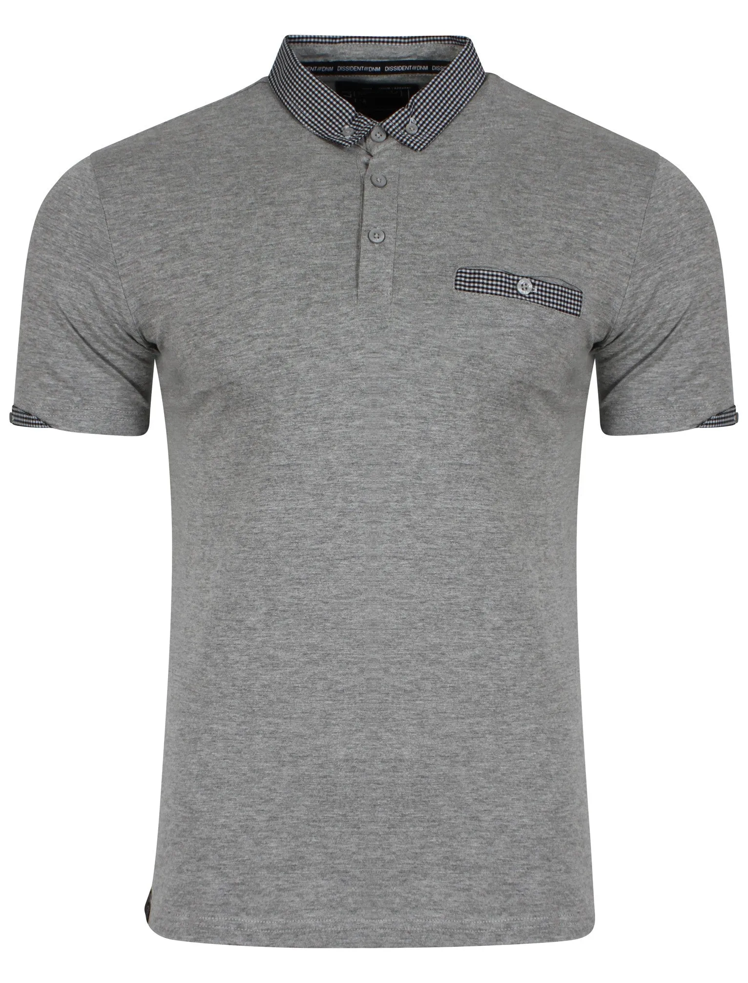 Sewell Gingham Polo Shirt in Grey - Dissident sold by Tokyo Laundry