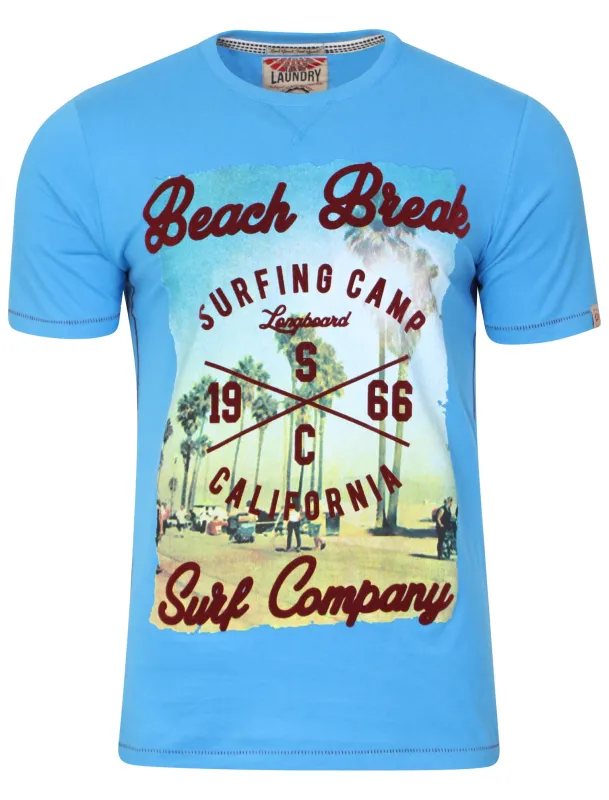Cali Surf Motif T-Shirt in Swedish Blue - Tokyo Laundry made by Tokyo Laundry
