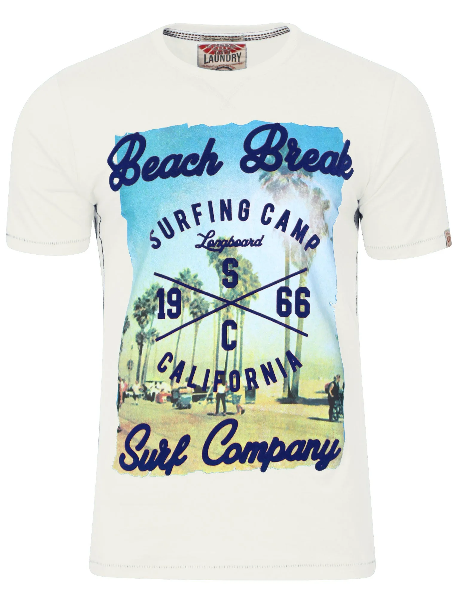 Cali Surf Motif T-Shirt in Ivory - Tokyo Laundry sold by Tokyo Laundry