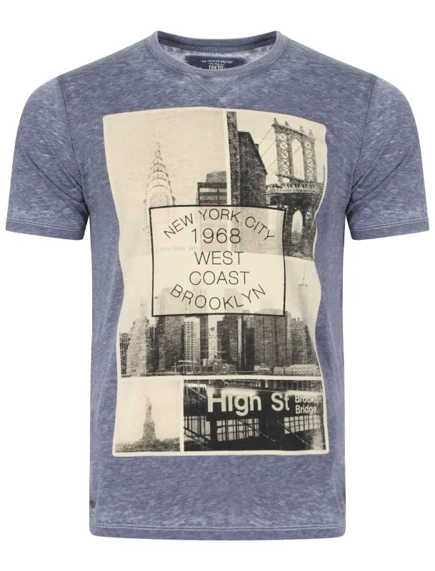 Downtown Brooklyn T-shirt in Vintage Indigo - Tokyo Laundry sold by Tokyo Laundry