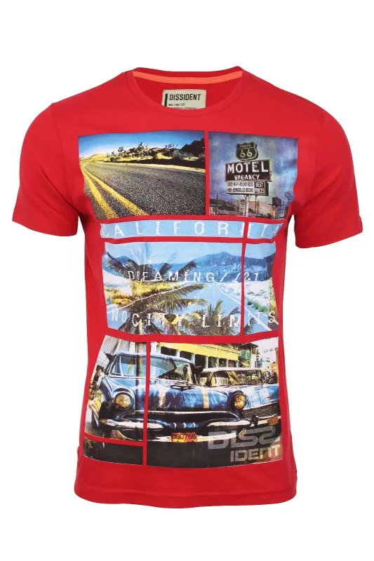 Dissident Cali Dreaming Red T-Shirt made by Tokyo Laundry