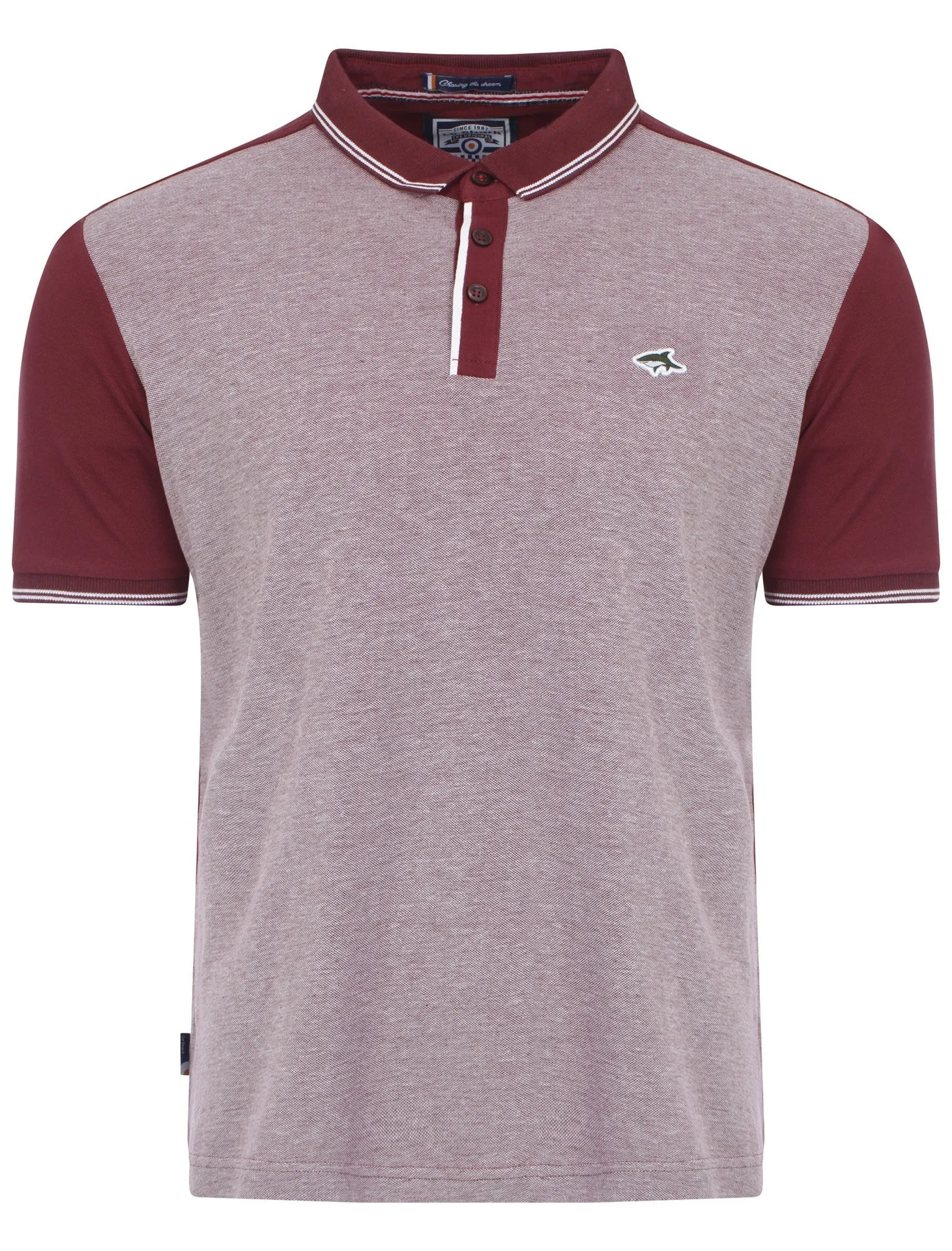 Le Shark Brewer red polo shirt sold by Tokyo Laundry