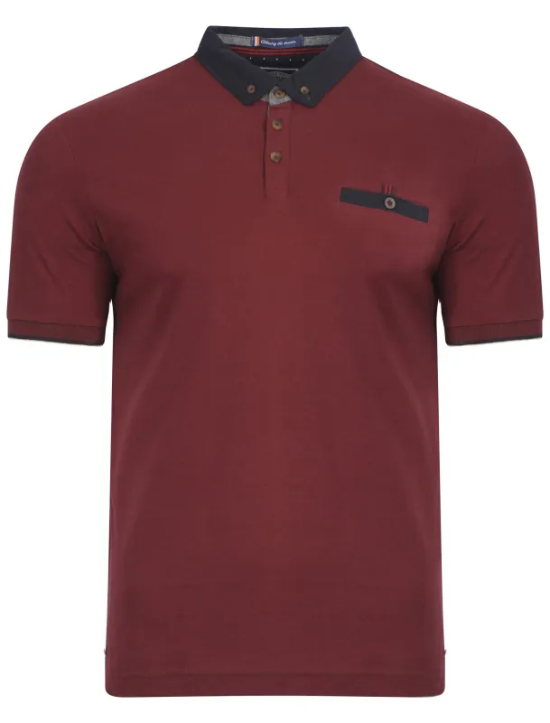 Le Shark Bramwell polo shirt in oxblood made by Tokyo Laundry