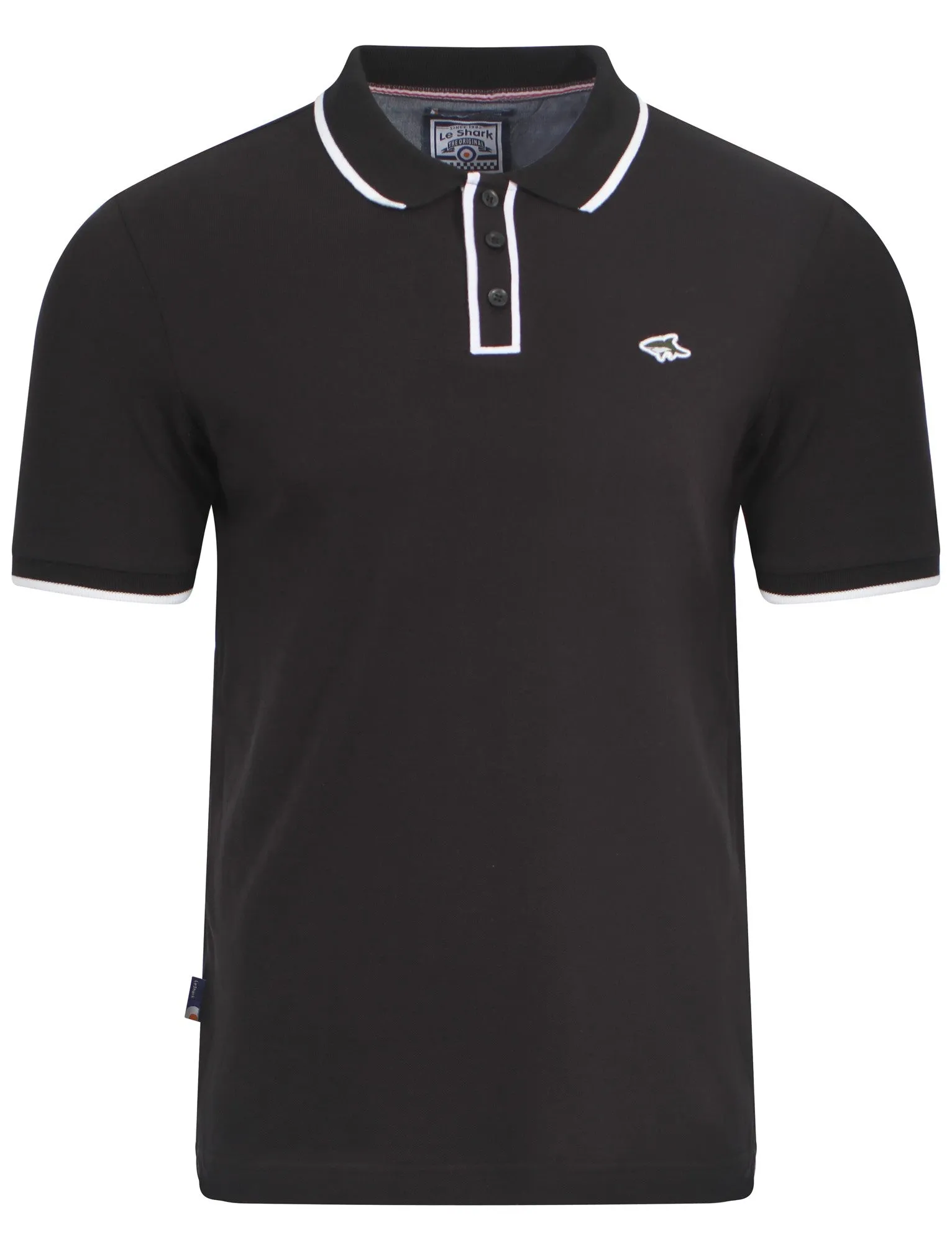 Le Shark Bridgeway polo shirt in black sold by Tokyo Laundry