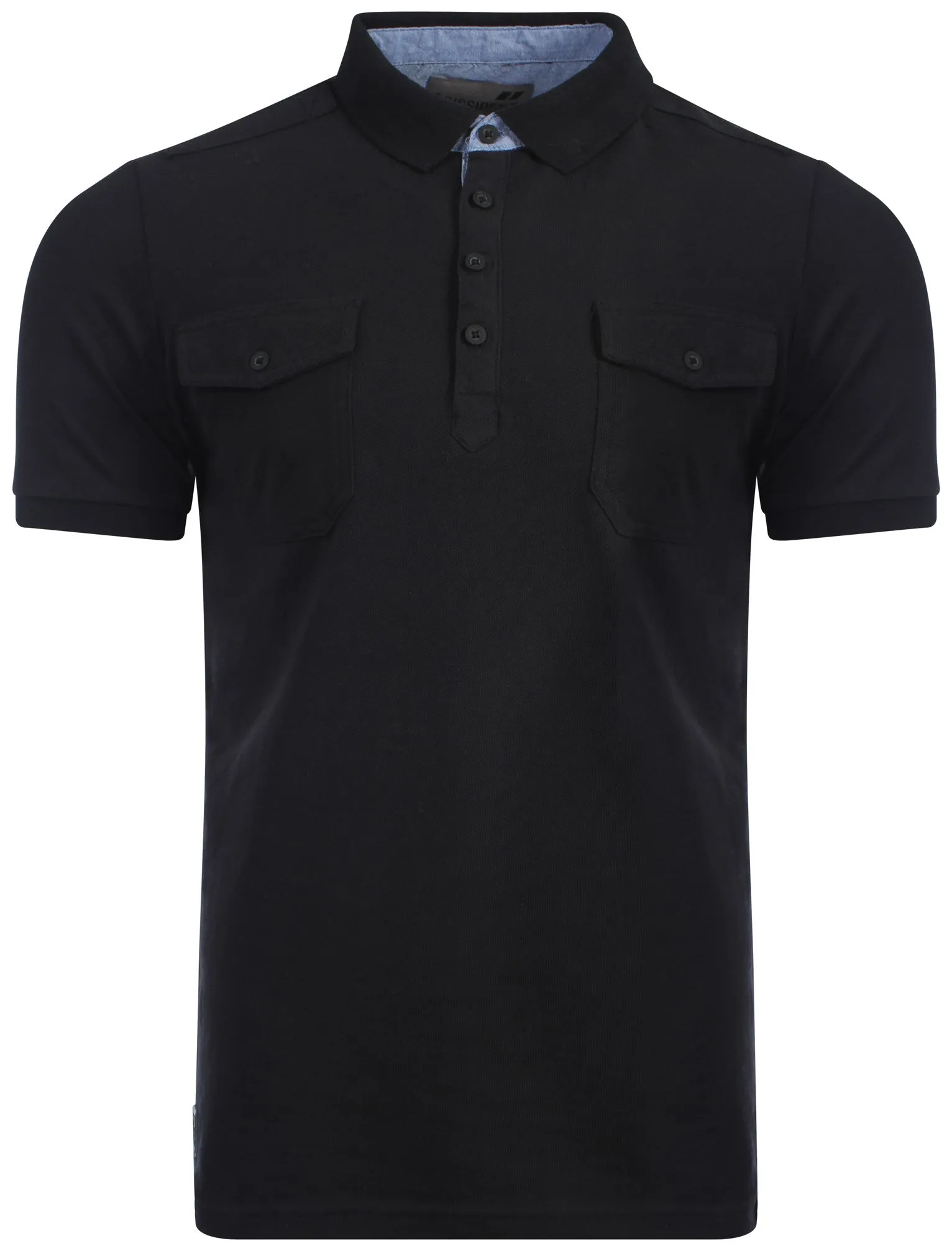 Dissident Zenith cotton black polo shirt sold by Tokyo Laundry
